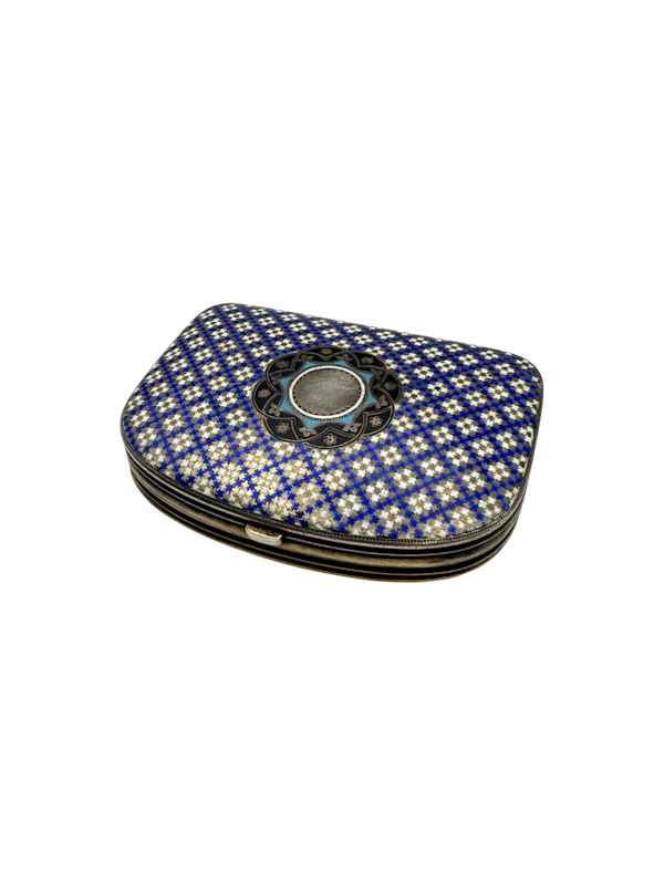 Russian silver gilt and champleve enamel purse by Khlebnikov, Moscow, 1875. - image 1