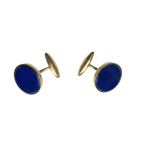 Lapis & 18ct Gold Cufflinks | Carlo Weingrill | Italian c.1950s - image 1