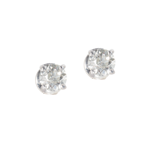 Old European Cut Diamond Stud Earrings in Platinum | 1.95 Carats Total