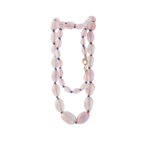 Victorian Saphiret Oval Bead Necklace with Gold Clasp | c.1890s