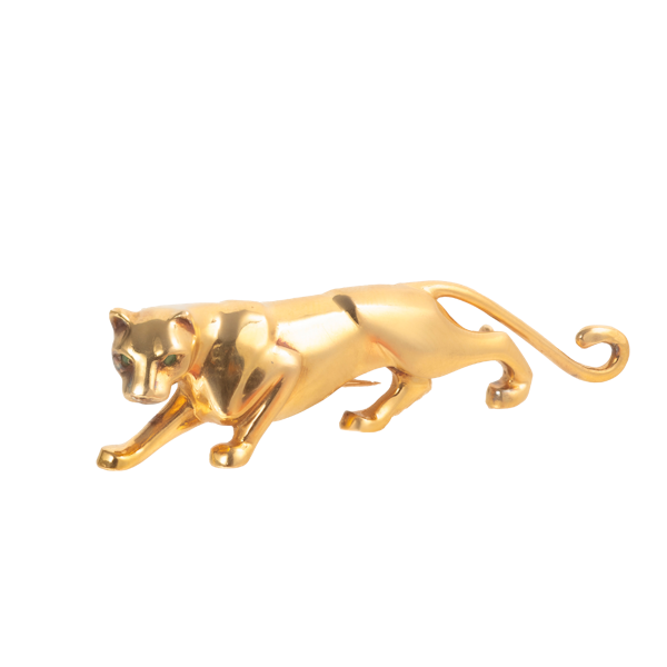 Vintage Cartier Panthère 18ct Gold Brooch with Emerald Eyes | 1980s - image 4