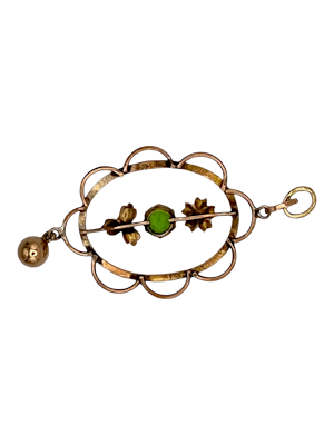 Art Nouveau gold and paste pendant