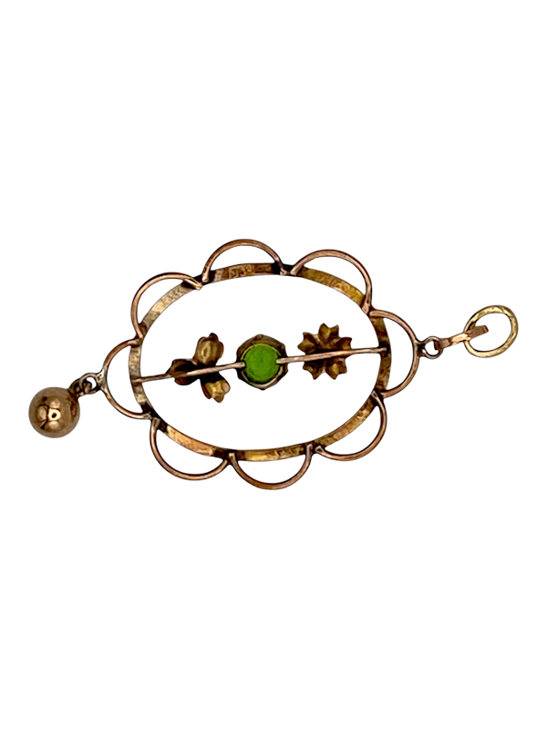 Art Nouveau gold and paste pendant - image 1