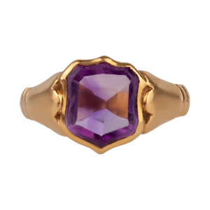 Antique 18ct Gold Ladies Amethyst Signet Ring | c.1920s