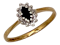 9 ct. sapphire and diamond vintage cluster ring - image 1