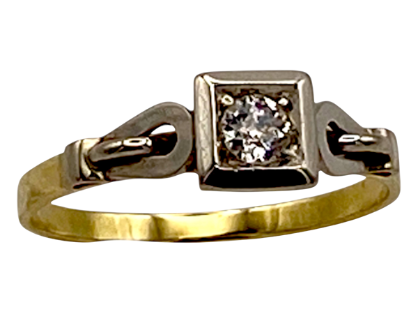 Russian solitaire diamond ring in 14 ct. gold - image 1