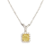 Cushion Cut Fancy Yellow Diamond Pendant in 18ct White Gold date circa 1970, SHAPIRO & Co since1979 - image 1