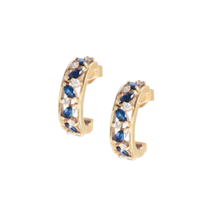 Sapphire and Diamond Earrings | 18ct Gold | English 1991