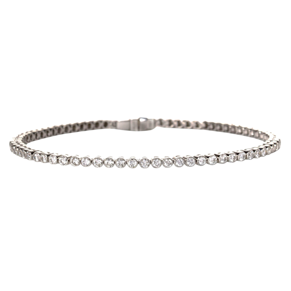 Diamond and Platinum Line Bracelet, 1.85 Carats - image 1