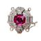 Art Deco Ruby, Diamond and Platinum Clasp, Circa 1930 - image 1