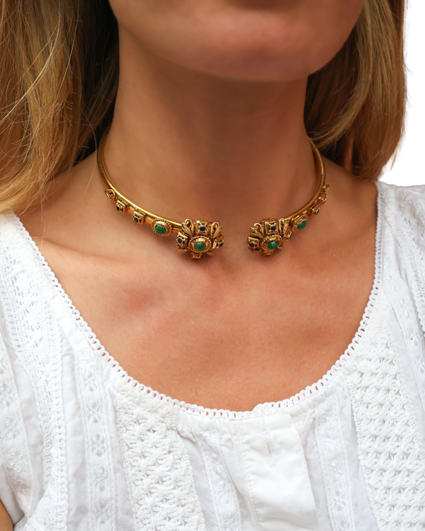 Lalaounis Vintage Emerald Sapphire Torque at Deco&Vintage Ltd - image 1