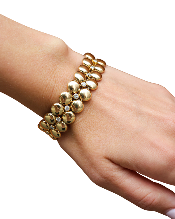 Cartier Diamond Two-Sided 18ct Yellow and White Gold Bracelet at Deco&Vintage Ltd - image 1