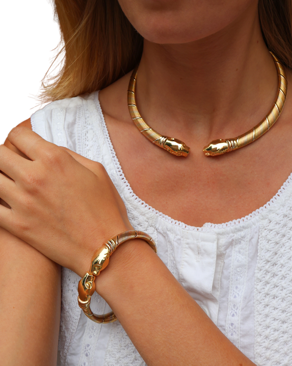 Cartier Panthere Open Collar Necklace and Bracelet Set - image 1