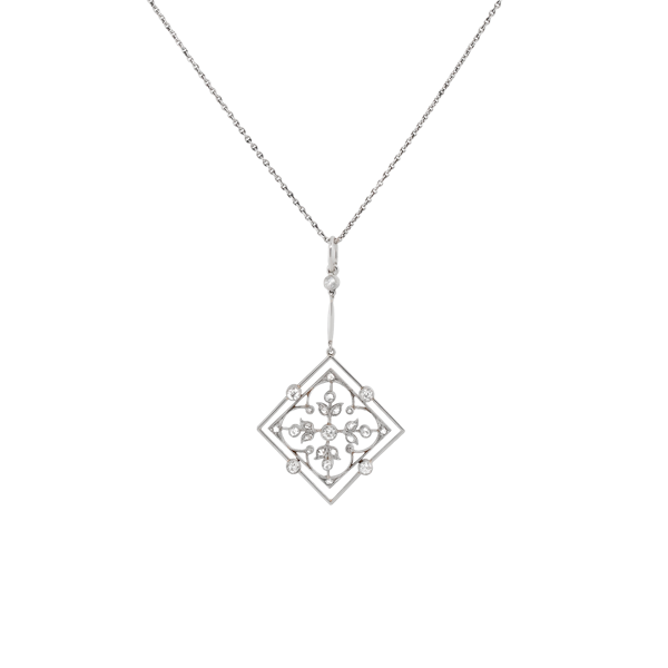 Charlotte Sayers Art Deco Diamond Pendant - image 1