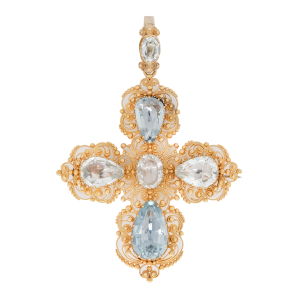 Charlotte Sayers Georgian Aquamarine Cross - image 1