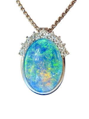 Diamond & Opal Necklace.