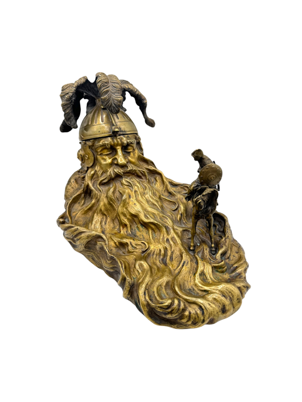19th century Russian bronze 'Ruslan and the head' inkwell 1884 by Evgeni Lanceray. - image 1