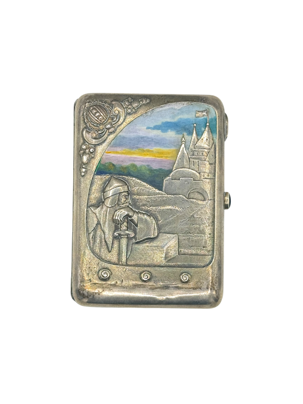 Russian silver gilt and pectoral enamel cigarette case, Moscow, c.1910 by BиK. - image 1