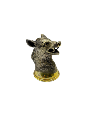 Russian silver gilt stir up cup formed as a boar's head, St Petersburg, c.1880 by Samuel Arnd.