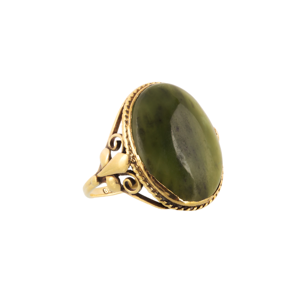 Antique Connemara Marble Ring in 18ct Gold by Bernard Instone | c.1930 - image 1