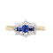 Vintage Sapphire & Diamond Cluster Ring | 18ct Gold c.1990 - image 1