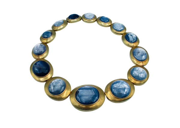 De Vroomen Star Sapphire & Gold Statement Necklace - image 1