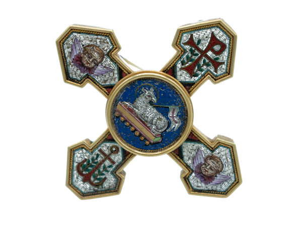 Antique Miniature Mosaic Brooch - image 1