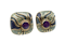 De Vroomen Amethyst & Enamel Earrings in 18ct Gold - image 1