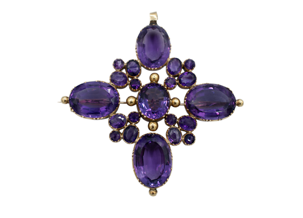 Russian Amethyst Cross in 18ct Gold - image 1