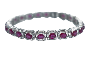 18ct Gold Burma Ruby & Diamond Bracelet