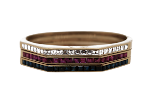 Set of Three 18ct Gold Gemstone Bracelets