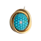 Turquoise Diamond & Gold Cluster Brooch | Victorian c.1870 - image 1