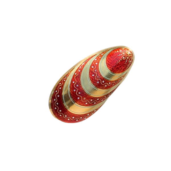 18ct Gold & Red Enamel Vinaigrette | London 1974 - image 3