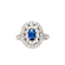 Art Deco Sapphire & Diamond Ring | Platinum c.1930 - image 2