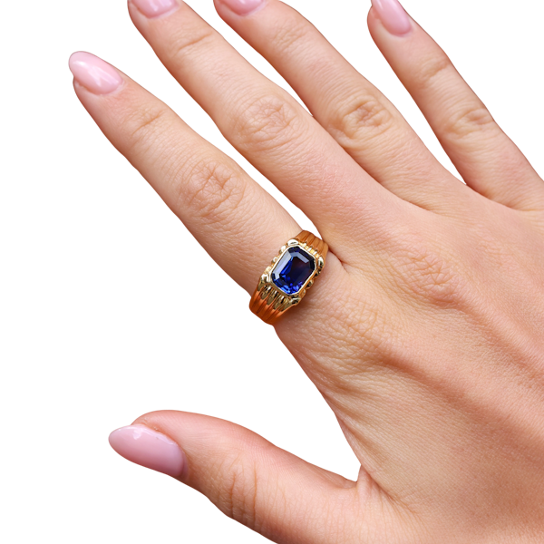 2.91ct Burmese Sapphire Ring at Deco&Vintage Ltd - image 6