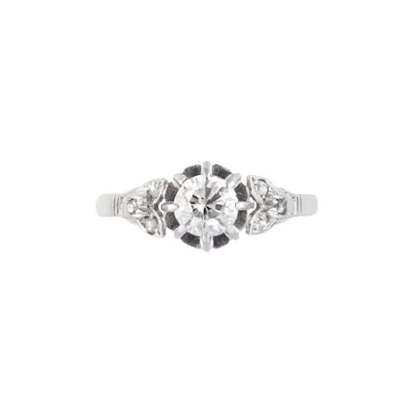 Old Cut Diamond Platinum Ring | Art Deco 1920s - image 1