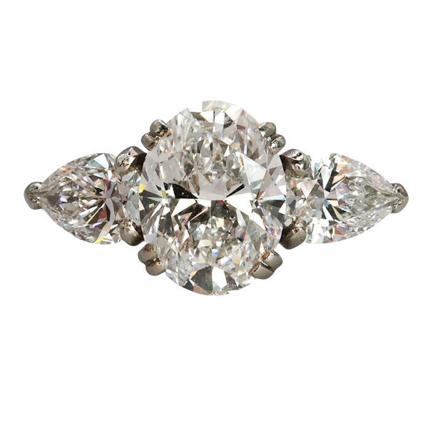 Boucheron Three Stone Diamond and Platinum Ring, 3.10 Carats - image 1