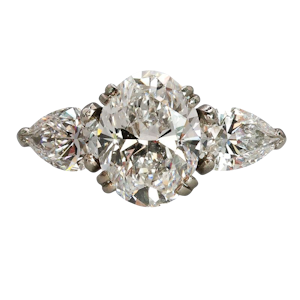 Boucheron Three Stone Diamond and Platinum Ring, 3.10 Carats