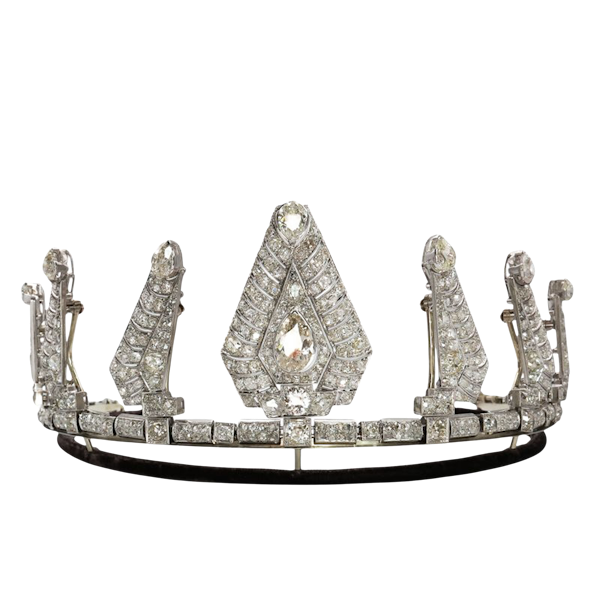 Vintage Diamond and Platinum Tiara Necklace, Circa 1960, 50.00 Carats - image 1