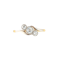 Three Stone Old Cut Diamond Twist Ring in Platinum & Gold | Art Deco c.1920 - image 1