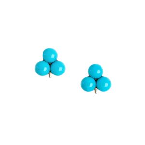 Turquoise Trio Stud Earrings in 9ct Gold | c.1950s