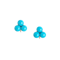 Turquoise Trio Stud Earrings in 9ct Gold | c.1950s - image 1