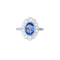 Sapphire & Diamond Cluster Ring | English c.1960s - image 1