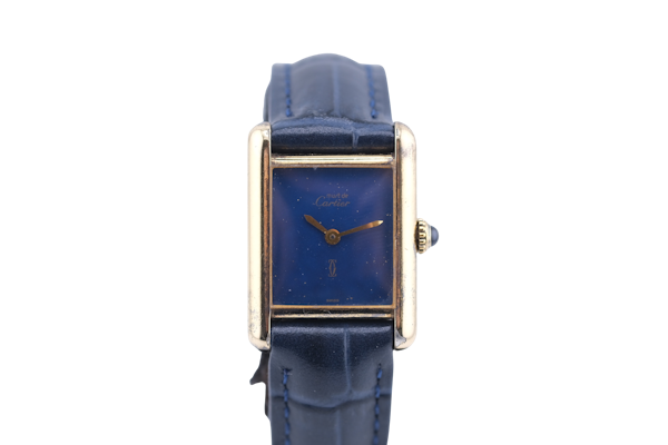 Must de Cartier Tank, c.1990, Lapis Dial - image 1