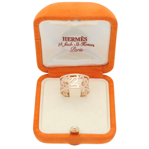 Hermès Chaine d'ancre Passerelle Ring in 18k Rose Gold - info@marksjewellery.co.uk - image 1