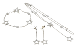 Tiffany & Co Star Set All stamped T & Co and 925. Sterling silver. Mark Constable unit 301