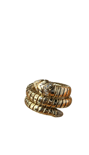 Bvlgari Serpenti Tubogas ring Full rose gold 750 18ct with diamonds. Mark Constable Unit 301