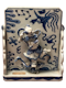 A RARE MING BLUE AND WHITE BRUSH HOLDER IN THE FORM OF A TABLE SCREEN - image 1