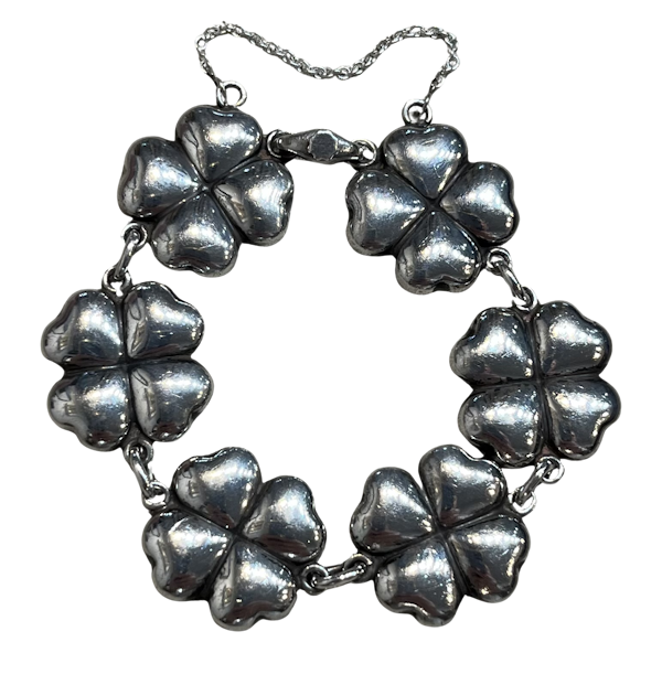 Georg Jensen Bracelet 387 Four Leaf Clover designer Kim Naver. Sterling Silver. Mark Constable Unit 301 - image 1