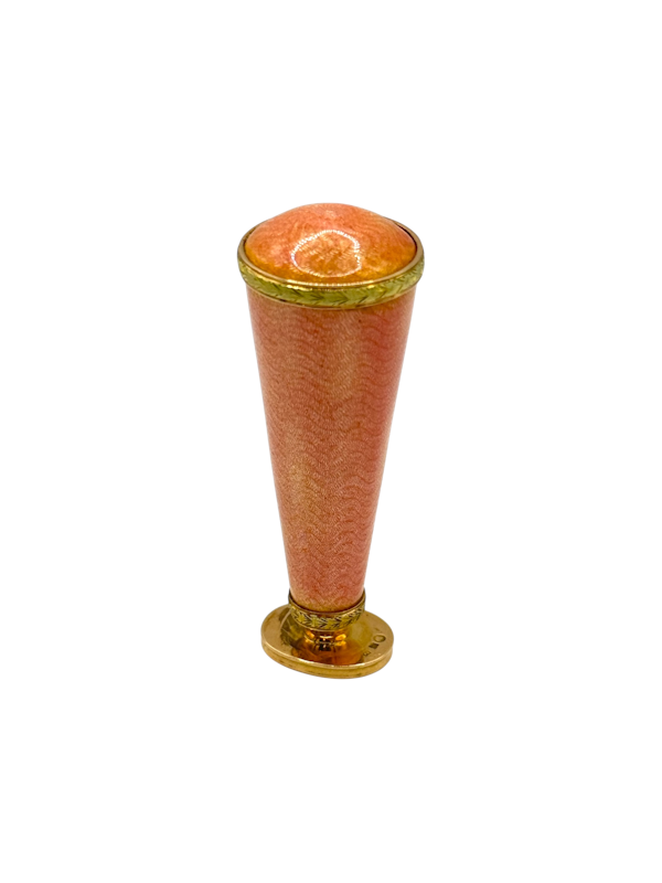 Russian gold and guilloche enamel seal stamp, St Petersburg c.1910 by Andrey Adler. - image 1